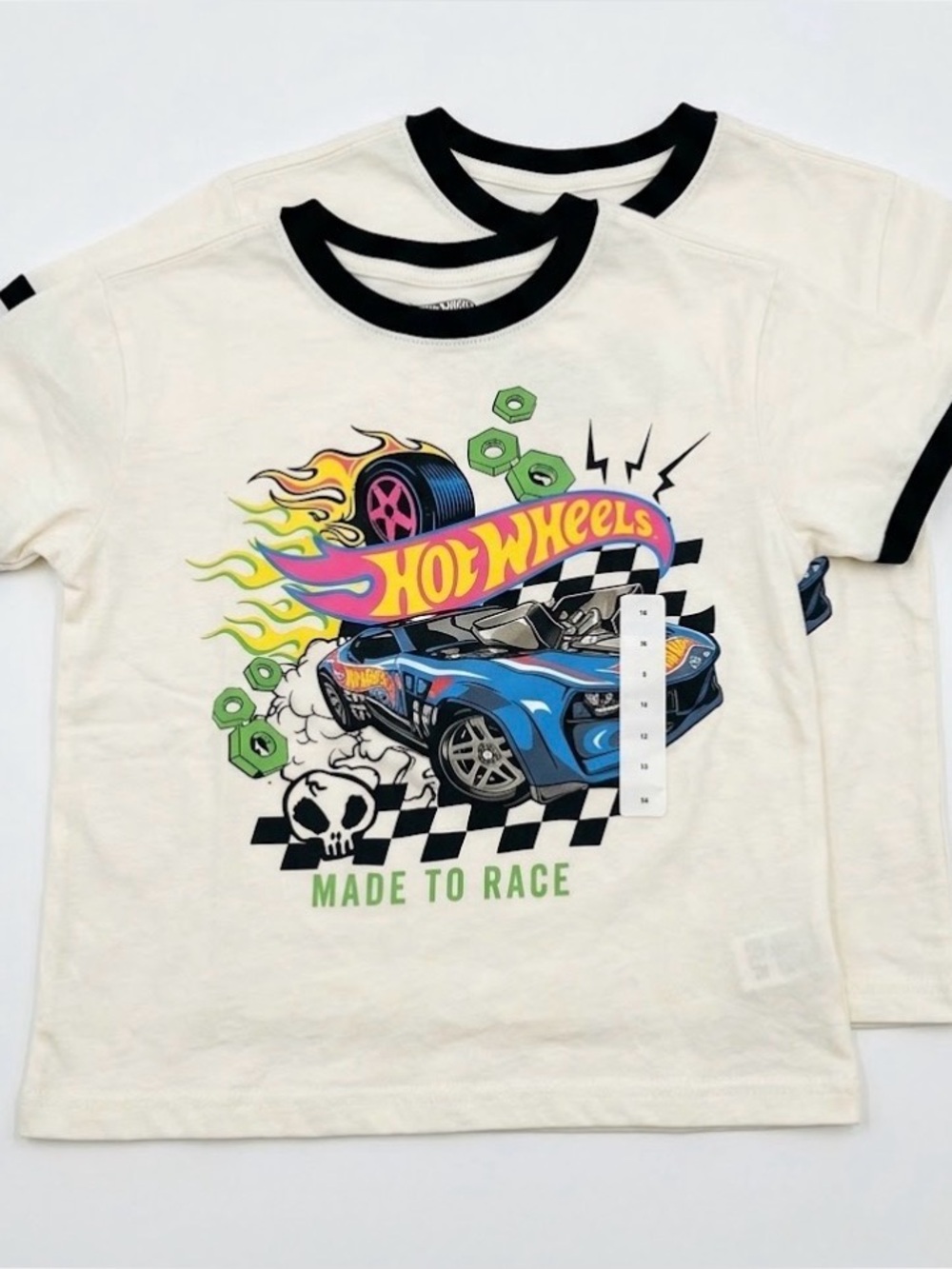 HOT WHEELS (2) Graphic T-Shirt, Boys Medium, White Multicolor